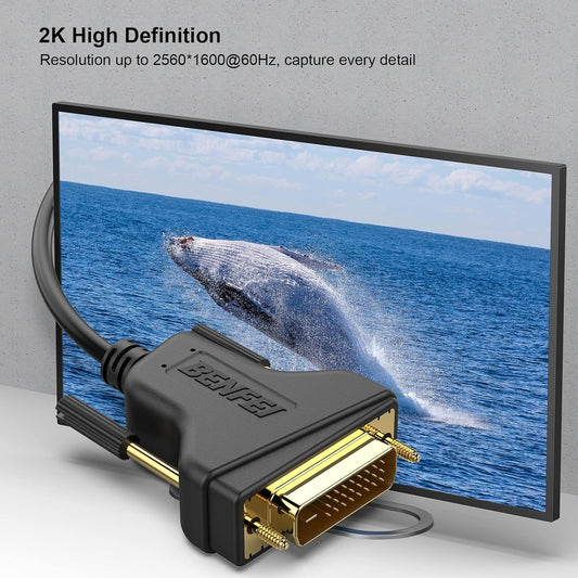DVI to DVI Cable, DVI-D to DVI-D Dual Link 6 Feet Cable